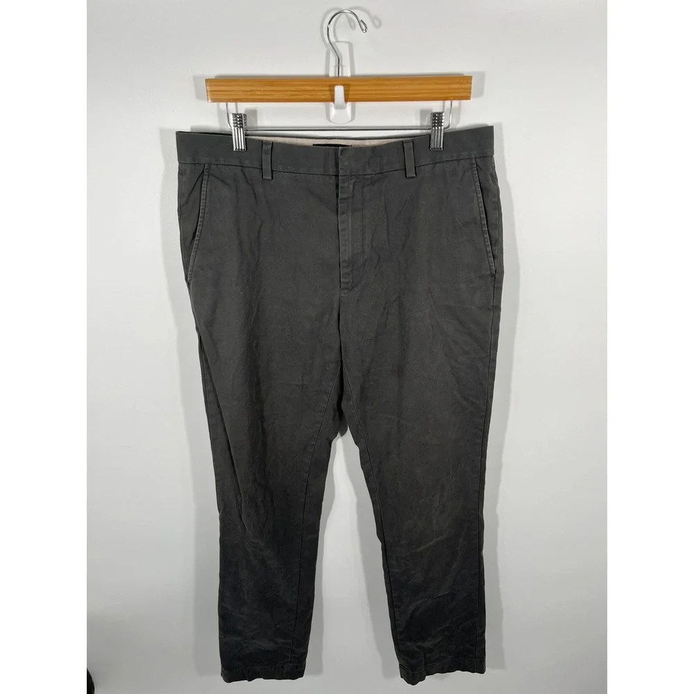 Banana Republic Fulton Chino Mens Pants 34x32 Green Mid Rise Dark Wash Office
